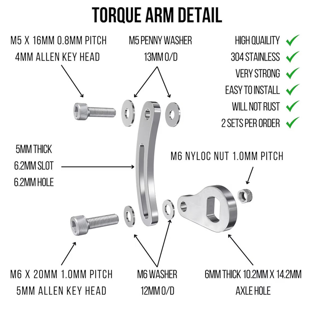 Heavy duty torque arms