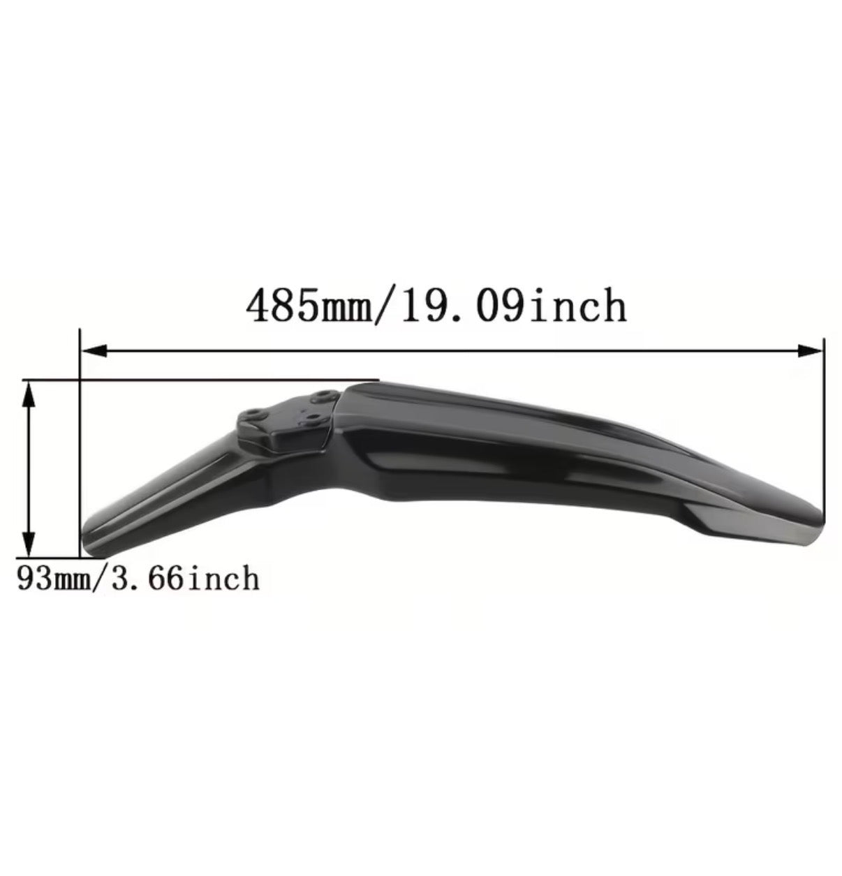 Black Front fender & plate
